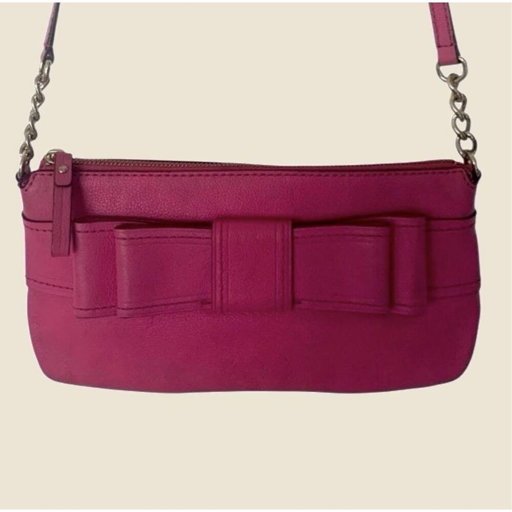 Kate Spade Magenta Celina Avenue Bow Crossbody in Leather